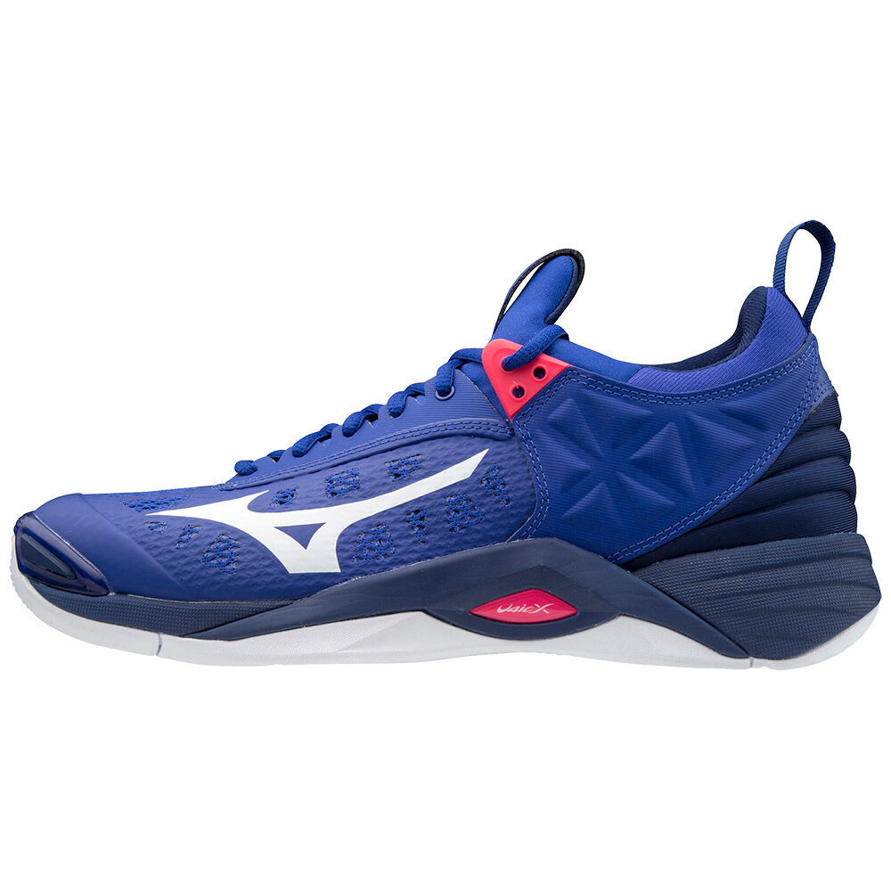 Zapatillas Voleibol Mizuno Wave Momentum Hombre Azules/Blancas/Rosas Ofertas RELB-08259